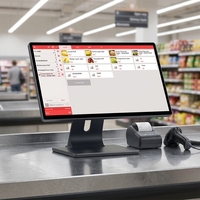 Nuevo Diseño de Terminal Punto de Venta de 18.5 Pulgadas, Caja Registradora Ultra Delgada con Pantalla Táctil, Sistema POS para Comercios Minoristas