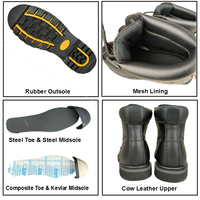 Chaussures de sécurité professionnelles pour hommes en cuir Goodyear Welt avec embout en acier de 6 pouces, pour la production et l'escalade, à la mode, avec tige et semelle en caoutchouc