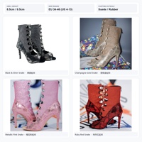 Sexy rubinrote Tanzstiefel mit Schlangenmuster, offener Zehenbereich, Reißverschluss hinten, hoher Absatz, lateinamerikanische Ballsaal-Partyschuhe, Größe 34–46