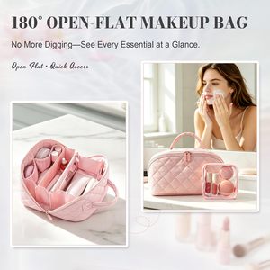 Travel Puffer Waterproof Cosmetic Organizer <b>Large</b> Capacity Pouch Open Flat Toiletry <b>Bag</b> <b>Makeup</b> <b>Bag</b> for Women - Product Image 4