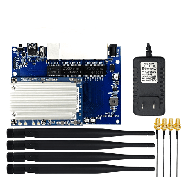 HLK-RM60 Test Board WIFI 6 Router Module OpenWrt WiFi6 AX Gigabit 5G Dual-frequency Serial Port WiFi Module High Performance
