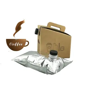 Hot resistance coffee drinks bib bag in box wort hot bag gallon aluminum bag in box with screw cap