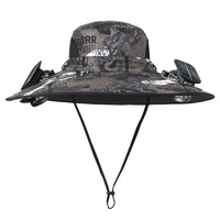 Chapeau de ventilateur de charge solaire rechargeable portable pour hommes à large bord pour les loisirs de plein air activités d'été style pêcheur batterie