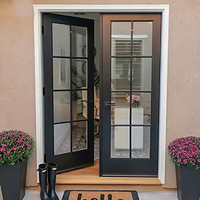 Fenêtre à battant en aluminium français moderne personnalisé porte en verre pour l'intérieur diviseurs entrée