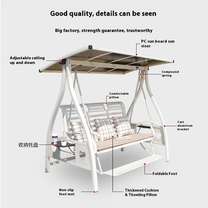 Outdoor <span class=keywords><strong>Doppel</strong></span>-Schaukelstuhl aus Aluminiumguss mit Solarbetrieb für Garten, Terrasse und Villa - Internet-Outdoor-Möbel - Product Image 4