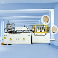 Machine de collage entièrement automatique pour bandes de ruban à bord rond étroit, pour base en papier épais, tambour, carton, 1 opérateur