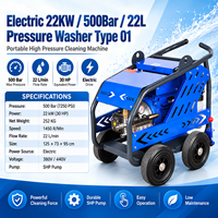 Nettoyeur haute pression électrique industriel 22 kW 500 bars 22 L/min, machine de nettoyage à jet d'eau 380 V