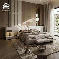 Lit plateforme moderne de luxe en cuir véritable, taille King, personnalisable, avec rangement et fonction massage, mobilier de chambre principale