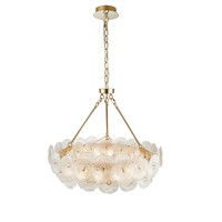 Grand lustre rond à double couche de 32 pouces de largeur en or contemporain pour le salon