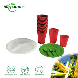 Vajilla Desechable Biodegradable al Por Mayor Platos de Almidón de Maíz Postre Pastel Papel Cena Bandeja de Almidón de Maíz - Product Image 1