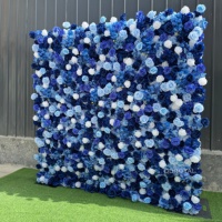 2024 Neue 5D Blumenwand Weiße Seidenrosen Reißverschluss-Blumenwand 8x8 für Hochzeitsdekorationen