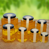 Nieuwe Stijl Populaire Honing Lepel Hexagon Honing Jar, Opslag Flessen Potten