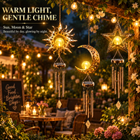 Lampes solaires de jardin d'extérieur, lampe décorative LED soleil et lune, éclairage paysager pour pelouse, cour, allée, patio, décoration de jardin