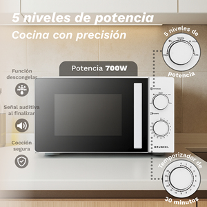Grunkel Microwave Oven 20L 700W With 5 Power Levels For <b>Kitchen</b> Use - Product Image 4