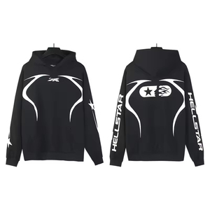 Hell Star 2025 Nuova Collezione Felpa con Cappuccio in Cotone 100% Lavato all'Acido Stile High <span class=keywords><strong>Street</strong></span> per Uomo e Donna con Stampa Digitale - Product Image 6