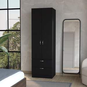 DB Armoire Marlton Armario de tela plegable Negro Dormitorio Sala de estar Muebles para uso doméstico para apartamentos - Product Image 1