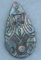 Pendentif Feuille en Nacre Coquille de Tahiti Noire pour Bijoux DIY