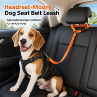 Ceinture de sécurité pour chien, laisse rétractable en nylon solide, réfléchissante, bungee, dispositif de sécurité pour animaux de compagnie dans les véhicules, réglable de 45 à 84 cm, 9 couleurs