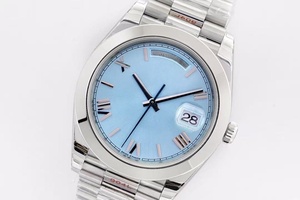 Montre automatique mécanique de luxe avec bracelet en acier inoxydable, cadran de 40 mm, résistante à l'eau 20 m, fonction calendrier - Product Image 3
