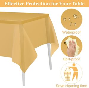 Plain White <b>Plastic</b> <b>Table</b> Cover Roll Waterproof Disposable Tablecloths Convenient Slide Cutter Wedding Banquet Party Home Use - Product Image 3