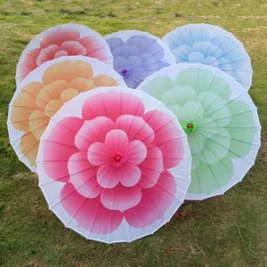 Parapluie chinois en Nylon, 1 pièce, fleur de jasmin, décoration artisanale pour Parasol de mariage