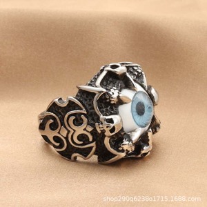 Anillo de Plata Tibetana con Garra de Dragón para Hombre, Incrustaciones de Piedra Roja, Joyería Punk Casual - Product Image 3