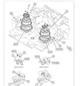 Pièces d'excavatrice de haute qualité 390F 390F moteur d'oscillation 4512798 390F dispositif d'oscillation pour Caterpillar