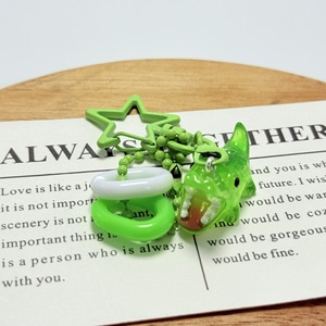 Nouveau porte-clés dinosaure en PVC dégradé, pendentif créatif personnalisé pour sac d'étudiant, boîte de rangement pour écouteurs, décoration anti-perte - Product Image 3