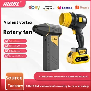 Souffleur à air portable à batterie au lithium, ventilateur turbo haute puissance sans fil, outil de soufflage d'air pour le dépoussiérage et le nettoyage à domicile - Product Image 5