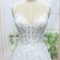 Robe de mariée de maternité moderne sirène/trompette 2026, haute qualité, avec bretelles en dentelle française, longueur ras du sol, traîne chapelle, col en V illusion