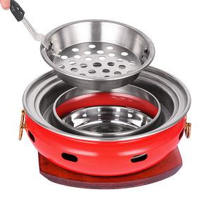 فرن شواء كوري صغير محمول للاستعمال الخارجي مستدير للشواء فرن فحم تجاري - Product Image 1