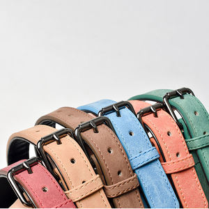 Collar de Perro de Cuero PU de Lujo, Personalizable con Nombre, Collares de Color Sólido para Perro, Herrajes Mate, Collares de Cuero para Perro de Boutique a Bajo Precio - Product Image 3