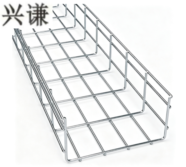 Galvanized Wire Mesh Cable Ladder Tray Anti-Rust Wire Basket Cable Rack Industrial Customizable Color for IDC Room Factory