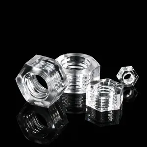 Hot Sale High Quality Acrylic Bolt And Nut PC Transparent Acrylic Plastic Hex Nut