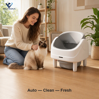 Bac à litière pour chat à nettoyage automatique, toilette intelligente pour chat contrôlée par application avec grille de tamisage et tiroir à déchets, grande capacité