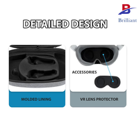 Étui de transport pour lunettes VR en EVA avec logo personnalisé, organiseur rigide anti-chute pour casque de réalité virtuelle, kit d'accessoires complet