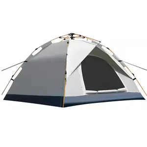 Tent outdoor portable full-automatic camping quick-open camping silver plastic coating thicken rain-proof tent