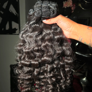 Drop <span class=keywords><strong>Shipping</strong></span> indiano ricciolo ciocche di capelli ricciolii indiani grezzi a onda naturale estensione capelli grezzi venditore - Product Image 4
