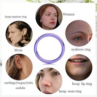 Gaby ASTM-F136 Anodisé Or Rose Titane Bijoux de Piercing Nez Anneau de Septum Clicker Segment Boucles d'Oreilles
