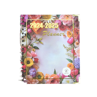 Agenda personnalisé de haute qualité avec pochettes, nouveau design floral, carnet à spirales avec pages divisées