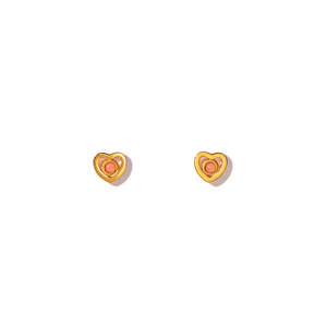 Heart <b>Stud</b> <b>Earrings</b> 316L Stainless Steel PVD Gold Plating Sustainable Resistant Fashion Jewelry - Product Image 1