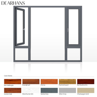 Ventana Abatible de Aluminio con Marco Delgado y Diseño Moderno, Estilo Simple, con Malla, para Uso Doméstico, Versión Mejorada