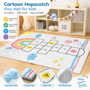 Tapis <span class=keywords><strong>de</strong></span> jeu AeroMara Cartoon Hopscotch pour enfants, salon, chambre, facile à nettoyer, en velours suédé, pliable, portable, tapis <span class=keywords><strong>de</strong></span> jeu au sol, espace - Product Image 6