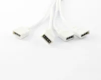 Connecteur de câble pour bande LED, accessoires pour bande LED, répartiteur RGB 1, 2, 3, 4 voies, connecteur femelle 4 broches droit 10 mm, câble d'extension pour bande LED