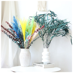 Hojas <span class=keywords><strong>de</strong></span> Eucalipto Plateado Preservadas al por Mayor, Ramillete <span class=keywords><strong>de</strong></span> 70 cm para Decoración del Hogar en Halloween y Graduación - Product Image 5