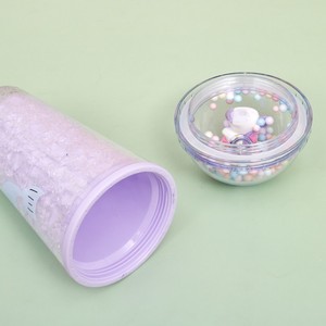 Kawaii 450ml Rainbow Cloud Whale Unicorn Cartoon <b>Plastic</b> <b>Straw</b> Tumbler with Pastel Pom Pom Dome Lid Double Wall Clear Icy - Product Image 6