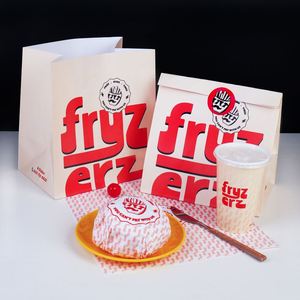Bolsa de Papel con Fondo Cuadrado para Comida Rápida, Pollo Frito y Hamburguesas, Personalizable con Logotipo, Ecológica, Biodegradable y Reciclable - Product Image 4