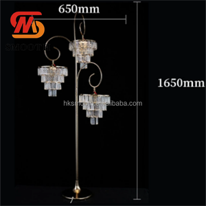 Support de chandelier doré lisse, lampes de chemin de mariage en fer forgé électroplaqué, éclairage de chemin, décoration de passerelle - Product Image 5