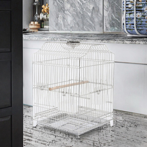 Jaula Clásica de Lujo para Pájaros, Diseño Cuadrado para Cría, Ecológica, de Acero Inoxidable con Recubrimiento en Polvo, Modelo Peony Explosion, Caja Sólida para Loros - Product Image 3