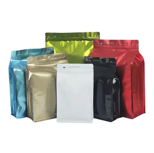 Индивидуальные полноцветные Упаковочные пакеты из алюминиевой фольги на молнии с принтом для закусок и чая, разноцветные восьмисторонние пакеты с плоским дном